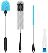 3 Pack Bottle Brush Set,15" Long Handle Stainless Steel Bottle Cleaner Brush,with Straw Cleaner a...
