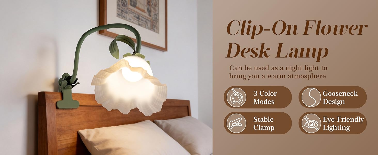 clip on lamp cute desk lamp clip on reading light art desk lamp table lamp with flowers