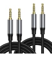 KAYQINHO 3.3FT 3.5mm Male to Male Audio Cable, 2Pack 4 Pole Nylon Braided Hi Fi Stereo Jack Male ...