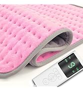 Heating Pad, Heating Pad for Back Pain & Cramps Relief, 9 Heat Settings & 4 Timers Auto Shut Off ...