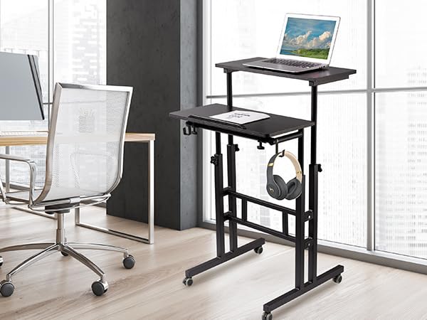 Rolling Desk Laptop Cart