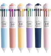 Joyask 6 Park Multicolor Pens, 10-in-1 Colored Ballpoint Pen, 57 Colors, 0.8mm Fine Point Smooth ...