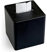 KALEKAIL PU Leather Tissue Box Cover, Square Tissue Box Holder with Magnetic Closure, Modern Cube...