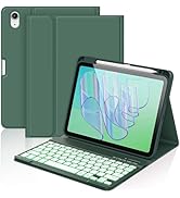 aMZCaSE Keyboard Case for iPad (A16) 11th / 10th Generation- 7 Colors Backlight Detachable Folio ...