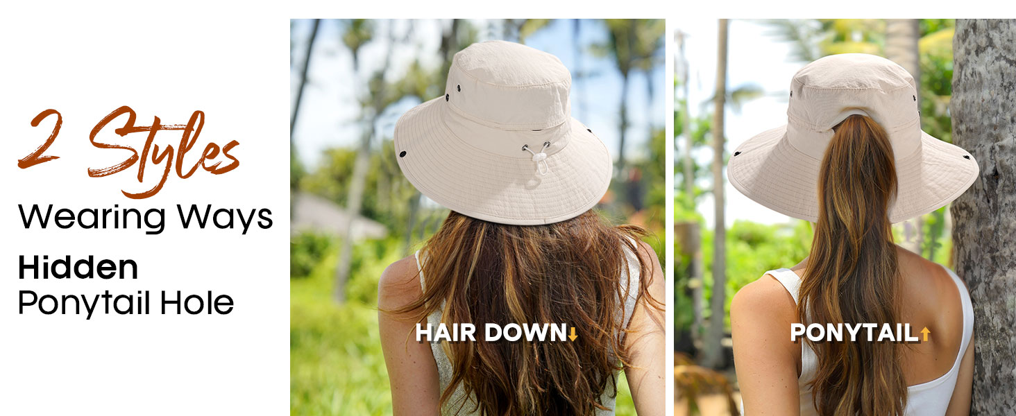 sun hat with ponytail hole