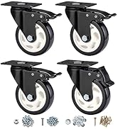 CLOATFET Heavy Duty Locking Caster Wheels with Brake, Non-Marking Swivel Casters Set for Cart & F...