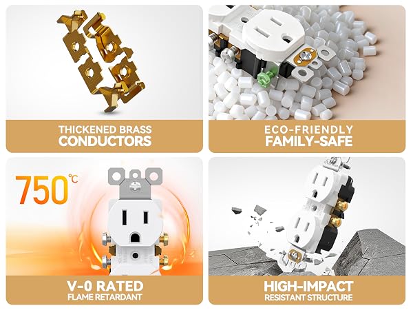AIDA RESIDENTIAL GRADE 15A DUPLEX OUTLET