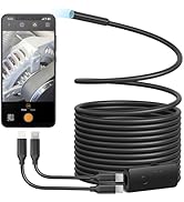 Anykit USB Endoscope Camera with 8 Adjustable LED Lights, Semi-Rigid Broscope Snake Camera, IP67 ...