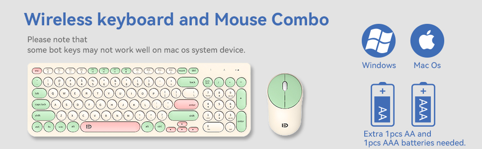 Wireless Keyboard and Mouse Combo