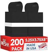 MESHA Kraft Gift Bags 200 Pack 5.25x3.75x8 Inch Small Black Paper Bags with Handles Bulk for Smal...
