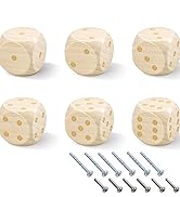 Meplait 6 Pack Dice Cabinet Knobs, Wooden Furniture Cabinet Knobs Rustic Dice Cabinet Handles for...