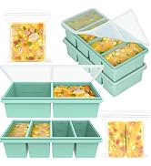 2 Cup &1 Cup Silicone Freezer Trays with Lids, Silicone Soup Freezer Molds, Easily prepare portio...