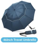Fulynmen 62/54/46 Large Compact Inverted Travel Umbrella Windproof Golf Umbrella with Reflective ...