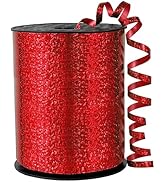 OMISELIO Red Curling Ribbon - 500 Yard Shiny Metallic Curling Ribbon for Gift Wrapping, Balloons,...