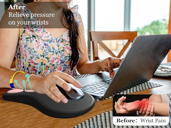 black mouse pad with wrist rest