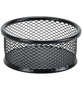 Zhuluck 1Pc Black Metal Paper Clip Holder Mesh Paperclip Bowl Binder Clip Dispenser Desk Bobby Pi...