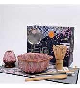 Joyscale Matcha Whisk Set, Matcha Set Whisk And Bowl, 8 Pcs Matcha Kit Set(Rose Design), 18 OZ, J...