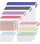 32 Pack Mesh Zipper Pouch Bags, 8 Size Mesh Storage Bags, Waterproof Document Mesh Bags, Zipper B...