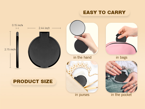 compact pocket mini small folding cute makeup purse mirror bulk set of 12 for women as gift favor