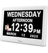 Soobest 12” Dementia Digital Clock for Seniors Extra Large, 20 Alarm Reminders Date Day Time Disp...