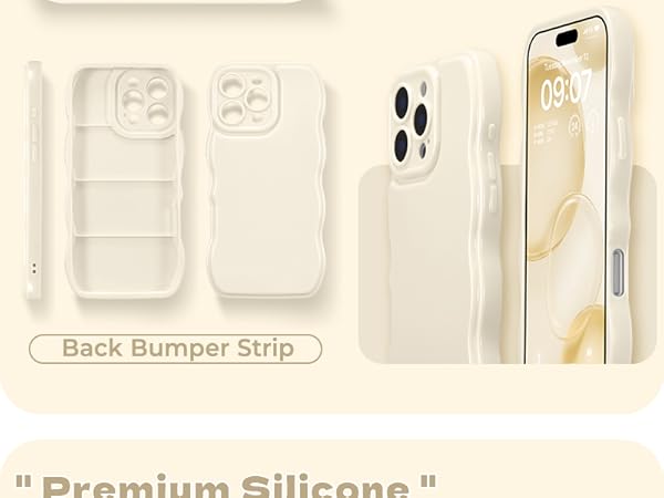 wave frame case wavy cute case beige case girly case Aesthetic Phone Case slim case thin case