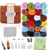 ZXIIXZ 24 Colors Needle Felting Kit, Needle Felting Starter Kit, Needle Felting Tools and Supplie...