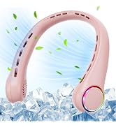 Neck Fan - 360° Cooling Portable Fan with LED Light, Super Quiet Wearable Personal Fan, Summer Es...