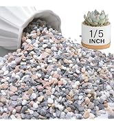 NUPICK 3 lbs Pebbles for Indoor Plants, 1/5 Inch Pea Gravel for Fish Tank, Decorative Rocks for S...