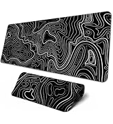 Brecoy Large Mouse Pad, Anime Black Gaming, Extended Kanagawa Mat Desk Pad, 3mm Thick Long Non-Sl...