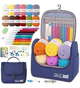 Yarniss Crochet Kits for Beginners,All in One Crochet Kits with 840 Yards Crochet Yarn,Ergonomic ...