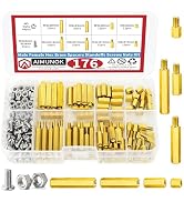 176pcs M3 Motherboard Standoffs&Screws&Nuts Kit, Hex Male-Female Brass Spacer Standoffs, Laptop S...