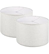PATIKIL Drum Lamp Shades Set of 2, 13"x13"x9" Linen Round Lamp Shade for Table Lamps Easy Assembl...