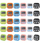 30 Pcs Digital Kitchen Timer Bulk, Magnetic Timers for Classroom, LCD Display, Loud Alarm, Electr...