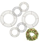 HAKACC 6PCS Metal Wire Wreath Frame for Crafts Brown and Black Wreath for Holiday Decoration, New...