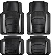 CAR PASS Heavy Duty Rubber Car Floor Mats, Deep Waterproof Car Floor Mats All Weather, Aluminum F...