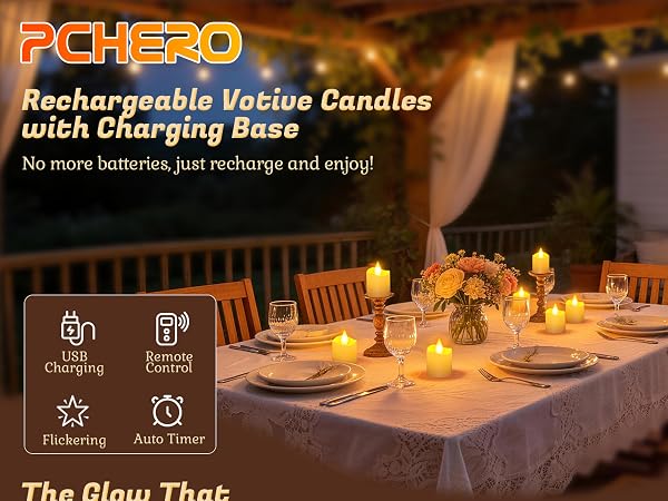 rechargeable led tea lights candles with remote control usb charging base station timer
