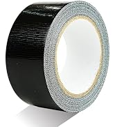 Amanbo Duct Tape Black Heavy Duty Waterproof - 2 in 30 Yards Tearable Silver Duct Tape No Residue...
