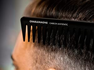a man's hair with a comb