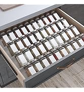 Spice Drawer Organizer, 4 Tiers 2 Set Clear Acrylic Slanted in Drawer Seasoning Jars Insert, Expa...
