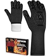 ARFNKIM BBQ Oven Gloves 1472? Heat Resistant Oven Mitts Silicone Non-Slip Cooking Gloves for Barb...