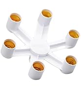 6 in 1 Light Socket Splitter - E26/E27 Light Bulb Splitter Adapter, 6 Way Bulbs Expand Lighting, ...