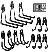 Garage Hooks Heavy Duty 12 Pack, Steel Garage Storage Hooks, Tool Hangers for Garage Wall Utility...