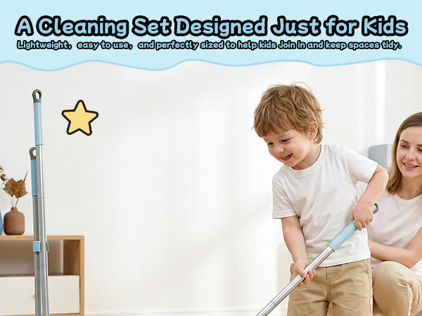 Kids Mini Broom Set (Blue)