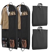2 Pack Garment Bags for Travel Suit Bags, Dress Bags, Garment Bags for Hanging Clothes with Pocke...