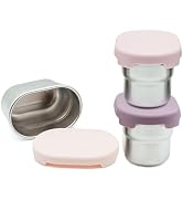 WeeSprout Stainless Steel Dip Containers with Leakproof Silicone Lids - 3 Pack - 2.7 Oz Reusable ...