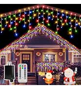 Ollny Icicle Lights for Outside 504LED 41FT, Multicolor Christmas Light with Remote 8Modes Timers...