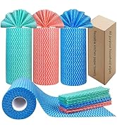 Reusable Paper Towels Washable Roll, Dish Rags for Washing Drying Dishes, Kitchen Papertowels Cle...