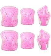 Kids Knee and Elbow Pads Set - Adjustable Protective Gear with Wrist Guard for Skating, Scooter, ...