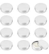 Opvixi Tins 12 Pack, 1 Ounce Salve Tins with Lids, Small Metal Aluminum Tin Jar Refillable Contai...