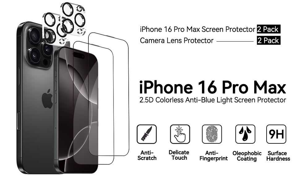 Screen Protector for iPhone 16 Pro Max
